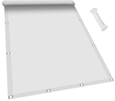 Voile d'ombrage Rectangulaire étanche 2.5 x 5 m Imperméable Protection UV 98% Toile Ombrage Exterieur pour Pergola Polyester pour Patio Jardin Terrasse, Blanc
