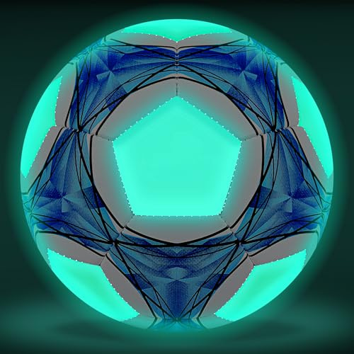 Herenear Pallone Calcio Bambino, Size 5 pallone da Calcio Bagliore al Buio, Palloni Calcio Misura 5 con Zaino e Borsa a Rete Pompa, Pallone da Calcio a Fluorescenza per Allenamenti e Giochi