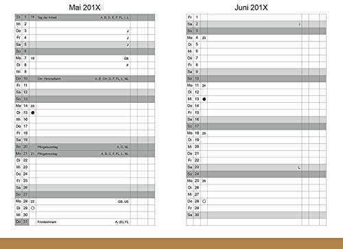 A6-Leporello/Faltplaner (kein Heft) | Jahreskalender Jahresplaner 2026 (H 135 mm x B 90 mm) für das revolutionäre X17 und X47 Notizbuch mit auswechselbaren Heften