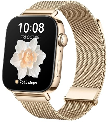 HUAWEI Watch FIT 3, Montre Connectée, Appels Bluetooth, Écran AMOLED 1,82, GPS, Gestion Polyvalente de la Forme Physique, Gestion complète de la santé, Jusqu'à 10 Jours d'utilisation maximale, Doré
