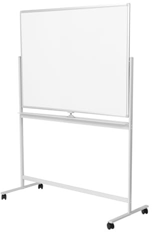LogiLink EO0064 - Whiteboard/Tafel, 2-seitig beschreibbar, 120 x 80 cm, auf Rollen, Aluminiumrahmen