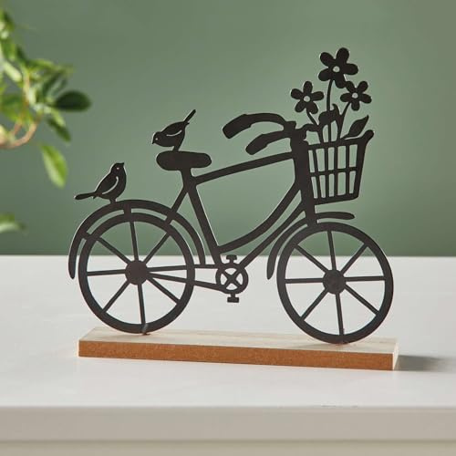 Fahrrad Spritztour, Metall, mattschwarz, MDF Maße: 19 x 18 cm
