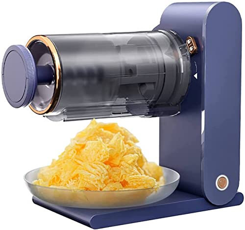 WOTZOV Piccola Macchina elettrica per Ghiaccio tritato, Macchina per frullati Ricaricabile, con elevatore a Vite e 12 Artigli in Acciaio, Ghiaccio tritato Silenzioso, per Gelato