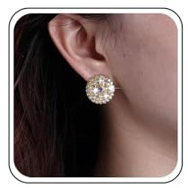 Inateannal Orecchini rotondi con strass Orecchini in oro pieno di cristallo Orecchini a grappolo con zirconi cubici Orecchini da sposa Orecchini con strass colorati scintillanti CZ Cerchio