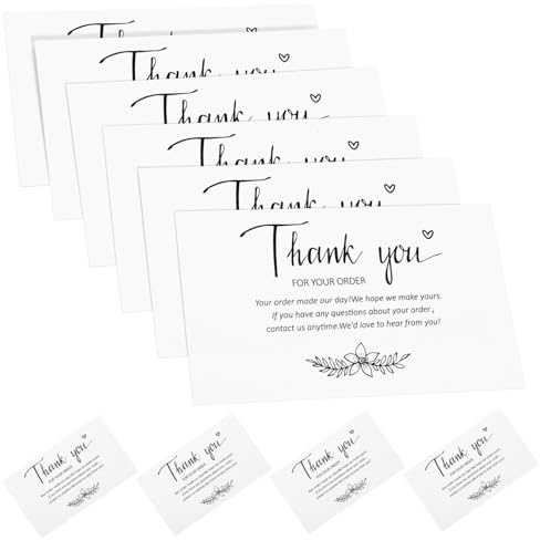 GRIRIW 100 Stück Dankeskarten Für Kleinunternehmen Kleinformat Filigranes Design Papier Danksagungskarten Mit Umschlag Für Boutique Online Shop Spa