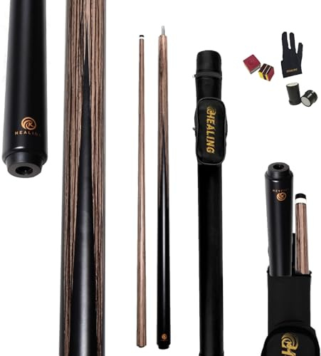 OKHEALING - Taco de billar compuesto de fibra de carbono de alta tecnología, taco de billar de 56 pulgadas con virola de 12 mm, junta de 8 puntos, estructura de 1/2, control mejorado y baja desviación
