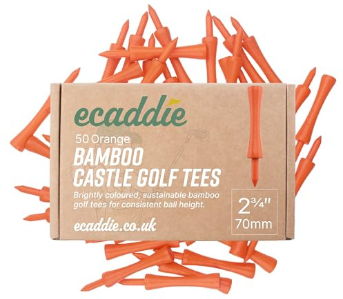 ECADDIE Bamboo Castle Graduated Golf Tees (50 Stück) – verschiedene Größen und Farben