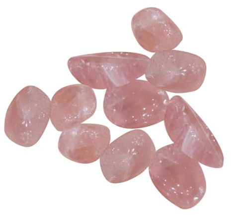 Pietre di Cristallo Rosa Levigate 100g, Cristallo Naturale | Grana 9-12mm, Forma Originale, per Progetti Fai da Te e Arredo Casa, Adatte ai Pesci