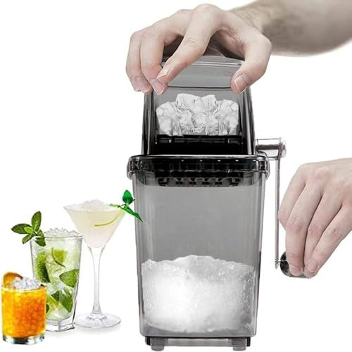 Wefenad, tritaghiaccio manuale, rotante, per cocktail, granite, cubetti di ghiaccio, frullati, tritaghiaccio, tritaghiaccio, tritaghiaccio, 1,25 l, cromato (grigio)
