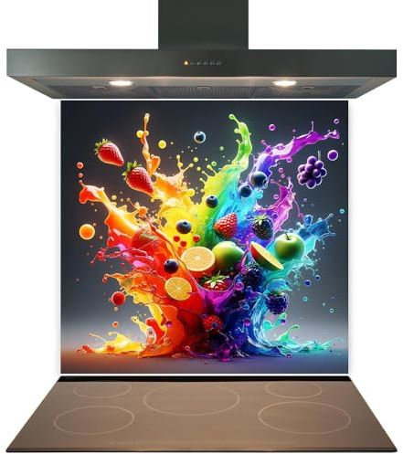 Colour2Glass Printed Toughened Glass Splashback for Kitchen, Tempered Heat-Resistant Glass Splashbacks with Polished Edges for Cooker and Hob Backsplash (Design 2298, 60 x 60cm)