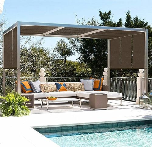 Vela ombreggiante rettangolare, 6 x 8 m, marrone, protezione UV 9095% antivento, per pergole, giardini, serre, canili, piante e fiori all'aperto