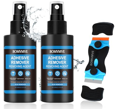 Quita Pegamento, Disolvente Pegamento, Quita Pegamento Adhesivo, Quita Adhesivos, Quita Pegatinas, Elimina Rápidamente los Residuos de Etiquetas y Pegamento Rebeldes de Todas las Superficies(50ml * 2)