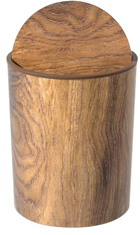 Genérico Cubo Basura Baño Acabado Madera | Papelera Para El Baño Con Acabado En Madera,Papelera Reciclaje Oficina Debajo Encimera Garaje