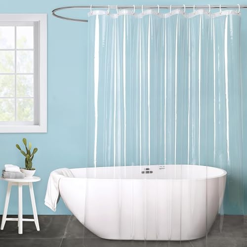 Transparent duschdraperi 180 x 200 cm, vattentätt duschdraperi i plast