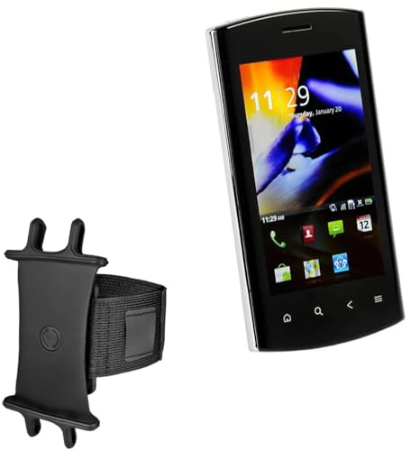 BoxWave Holster Compatible with Acer Liquid mt - ActiveStretch Sport Armband, Adjustable Armband for Workout and Running - Jet Black