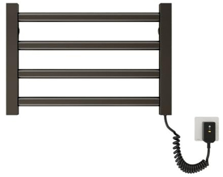 Smiclo Asciugamano riscaldato Intelligente, radiatore a Parete a Parete da 80 w a Parete a Temperatura costante, Piccolo radiatore a Portata di Asciugamani elettrici per Il Bagno 4 b Black Right Line