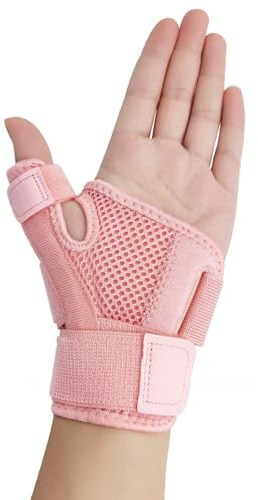 ZALAOR Thumb Splint for Left Right Hand - Adjustable Wrist and Thumb Support for Arthritis Pain - Support Thumb Brace for Arthritis, Tendonitis, Carpal Tunnel Pain Relief and Thumb Sprain (Pink)