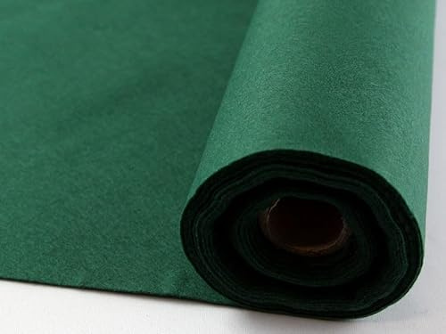 Minerva Rollo de tela de fieltro acrílico micro para fabricación de juguetes, manualidades y bricolaje, color verde acebo – por rollo de 2,5 metros