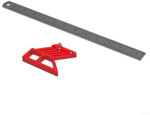 Aluminum Alloy and Steel Angle Scriber with Positioning Block and Ruler for Precise Measurements in Woodworking and Crafting