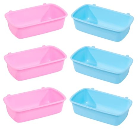 NUOBESTY 6 pièces Bols Suspendus pour Petits Animaux Gamelles Réutilisables pour Nourriture et Eau Hamster Rat Cage Accessoires de Nourrissage