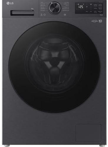 LG VX50 Series Counter-Depth MAX™ F2X50S9TBB 9kg Washing Machine with 1200 rpm - Matt Black - A Rated