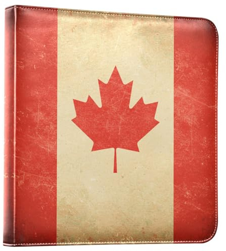 Reiacy Grand album photo autocollant – Livre de souvenirs rétro Canada MarpleDIY en cuir – Classeur à anneaux rechargeable avec 20 feuilles pouvant contenir des photos de 15 x 10 cm, 17,8 x 12,7 cm