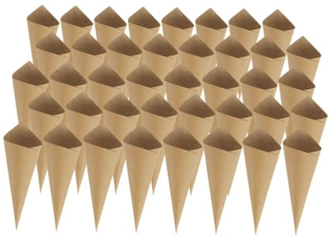 SHINYPASING 90piezas Conos de Pétalos de Papel Kraft para Bodas para Manualidades y Decoración de Eventos para Colocar Pétalos Secos o Confeti