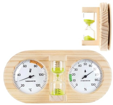 UTTASU Elegantes 3-in-1-Sauna-Thermometer, Hygrometer und 15-Minuten-Timer für Zimmer, Heimwerker-Hardware-Teile für Zuhause