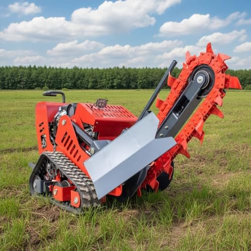 Mini Walk-Behind Trencher Crawler Skid Steer Ditching Equipment for Landscaping Farm Drainage System Installation Cable Laying Precision Trencher