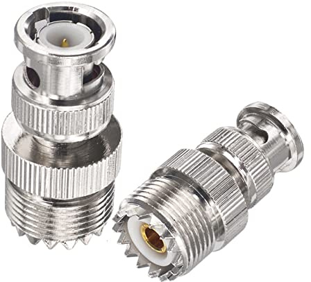 Boobrie BNC to SO239 Adapter BNC Male to UHF SO239 Female Coaxial Connector SO-239 to BNC Coax Adapter Low Loss Ham Radio for PL259 Antenna Wireless LAN Device Coaxial Cable Wi-Fi Radio Pack of 2