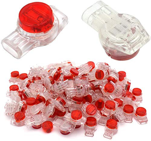 CTRICALVER Lock UR Connector Telephone line Connection Bundling Connector 3 Port / 3 core Set 50 Pieces（Red）