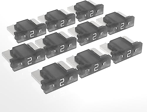 AUPROTEC Mini LP Kfz Flachstecksicherungen, 2A Ampere grau, 10 Stück | 12V-/58V-Fahrzeug-Elektrik, ISO 8820-10