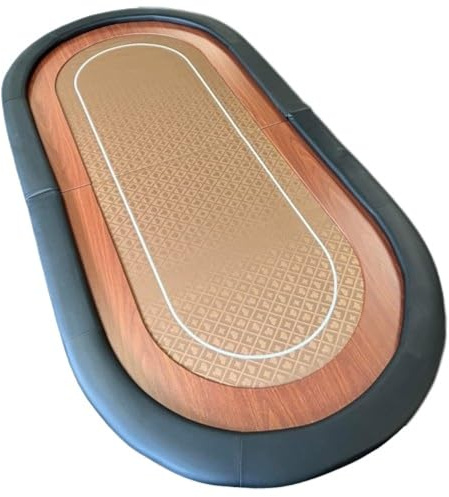 Professional Folding Gold Speed Cloth Poker Table Top | 180cm x 90cm | For 6 to 10 Players | Includes Carry Case