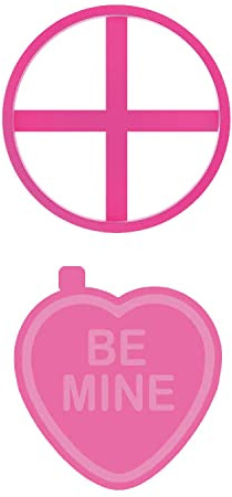 LissieLou Be Mine Love Herz-Ausstechform und Stempel, Valentinstag, Zuckerguss, Fondant-Prägung, Rosa