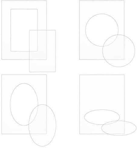 BENECREAT 4 Stück 15,2 x 11,4 cm rechteckiger Rahmen Kunststoff Prägeschablonen, klares Acryl-Prägediffusor-Set für Kartenherstellung, Scrapbooking und andere Papierbastelarbeiten, 2,8 mm dick