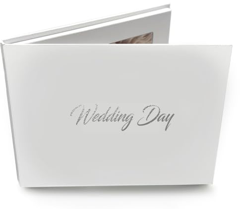 Talking Print 7 IPS HD Digital Photo & Video Frame - 'Wedding Day' Silver Foiled Cover - A5 Hard Backed Brochure - Upload Your Images & Videos to 4GB/4 Hours
