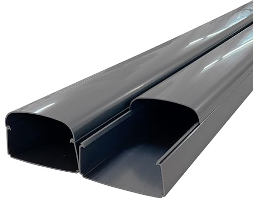 2m Kanal Half-Cover (2000x135x82 LxBxH) (T 135 - Opt) in anthrazitgrau - aus Kanalsystem Optima 135 - Opt für Klimaanlagen/Wärmepumpen