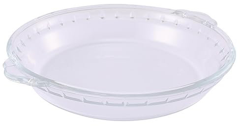 Angoily Oven Proof 9-inch Glass Pie Plate Heat-Resistant Nonporous Baking Dish for Household Kitchen and Quiches