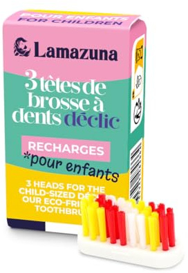 LAMAZUNA 3 testine di spazzola per denti ricaricate per bambini