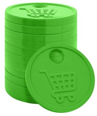 CombiCraft jeton de Caddie Plastique, Format de 50 centimes, jeton de Caddie Vert, Emballage de 100 pièces, Adapter pour Chariots de supermarché, casiers, casiers de Piscine et Plus