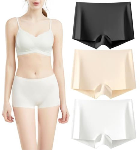 Zueauns Boxer Femme Culotte Femme sans Couture Invisibles sous-vêtements Culottes sous Jupe Respirant sous-vêtements Hotpants Pantys Femme Shorty Boxer Short Sécurité Pantalons Courts Caleçons