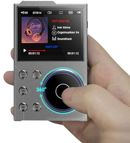 Lettore MP3 da 16 GB con Bluetooth 5.3, Lettore Musicale Portatile HiFi DSD FLAC HD Senza Perdite per Sport e Corsa, Schermo HD da 2,4 Pollici, Controllo Scorrimento ALPS,