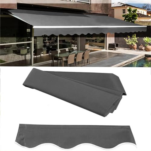 Toldo manual retráctil para exteriores, 4 x 3 m, impermeable, para patio, balcón, color gris
