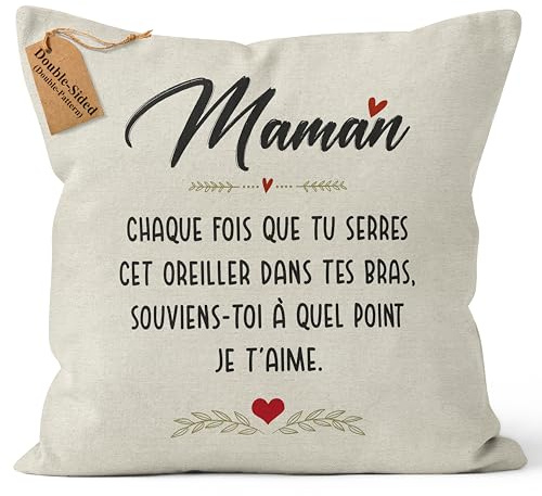 CROWNLY® Cadeau Maman HOUSSE Coussin 45x45 Coussin Personnalisé Cadeau pour Maman Cadeau Anniversaire Maman Cadeau Anniversaire Femme Cadeau Personnalisé Idee Cadeau Maman Cadeaux