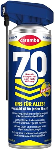 Caramba 70, Multifunktionsspray, Schmiermittel und Rostlöser, Sprühöl mit Verschleiß- und Korrosionsschutz, Dualer Sprühkopf, 250 ml