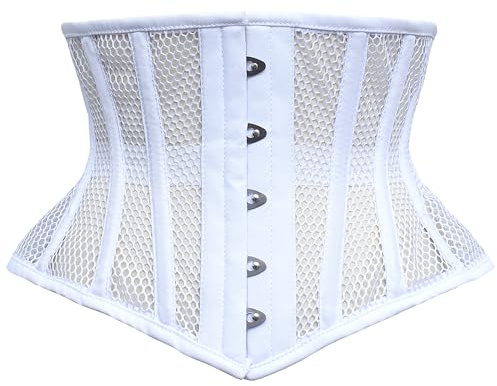 Dewans Corset Waist Training Steel Boned Womens Cincher Underbust Waspie Mesh Corset