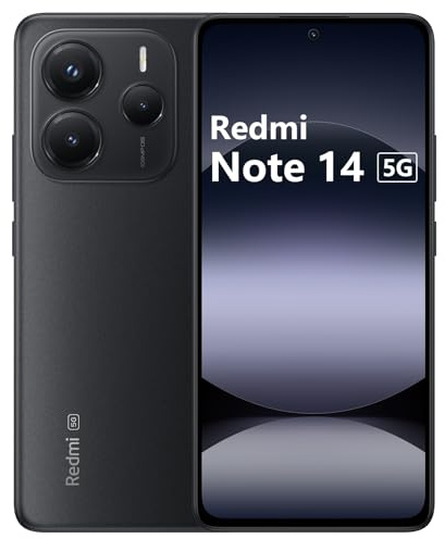XIAOMI Redmi Note 14 5G 8+256GB, Smartphone 6.67, AMOLED, MediaTek Dimensity 7025-Ultra, Black (EU Versione)