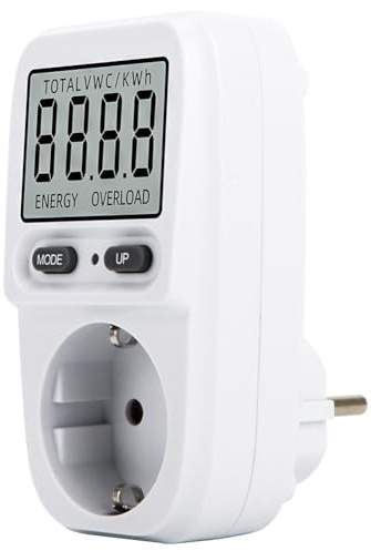 Nsssunnre Compteur D'Énergie Électrique à Affichage LCD Wattmètre Testeur Électrique de Prise de Courant Analyseur de Puissance avec Prise EU
