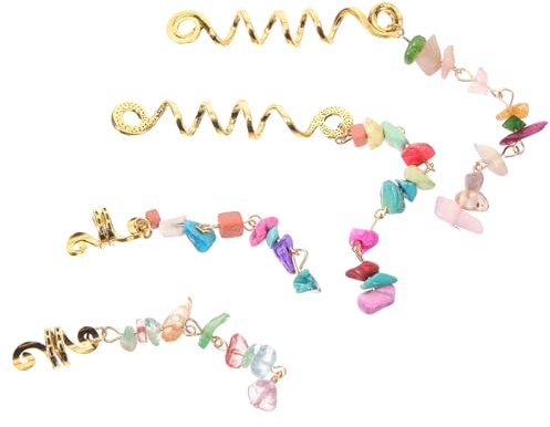 Ipetboom 4piezas Accesorios Para Trenzas De Pelo Cuffs De Pelo De Estilo Pirata Joyas Para Dreadlocks Adornos De Cabello y Natural Para Fiestas y Eventos