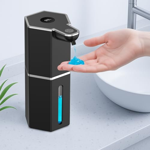 Seifenspender Automatisch 350ml Elektrischer Seifenspender mit Sensor,USB-Aufladung mit 4 Tempo Einstellbare Stufen,IPX5 Wasserdicht Für Küche,Bad,Büro